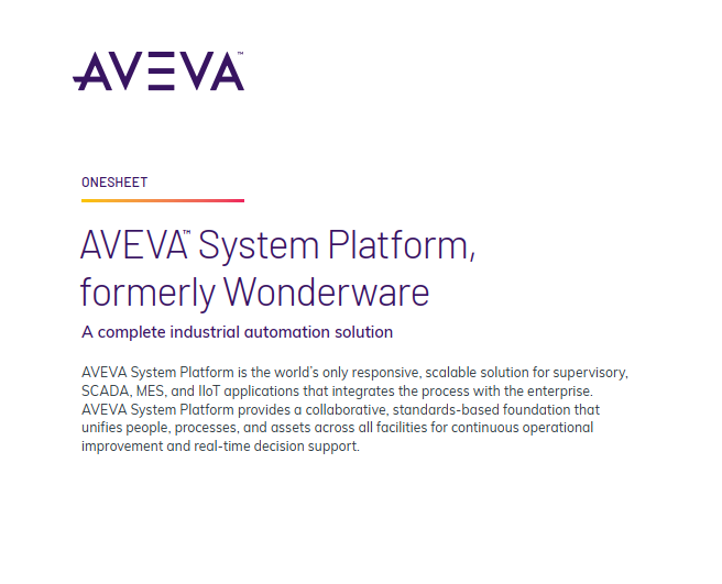 AVEVA™ System Platform, formerly Wonderware